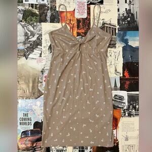 Floral mini dress tan